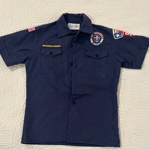 Navy Blue boyscout Short Sleeve Uniform Shirt